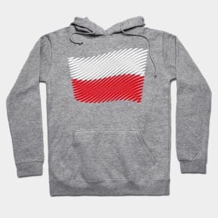 Poland Flag Scribble (White - Red) Hoodie